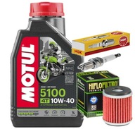 CR9E ZESTAW OLEJ MOTUL 5100 10W40 1L FILTR ŚWIECA YAMAHA MT125 14-19