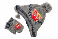 Komplet DISNEY dziecięcy czapka uszatka rękawiczki zimowe jesienne 48 cm
