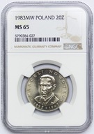 Polska, PRL, 20 złotych 1983, Marceli Nowotko, NGC MS65