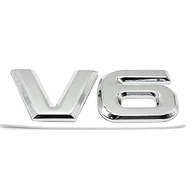 EMBLEMAT znaczek V6 METALOWY CHROM samoprzylepny ZNACZEK logo 7,5X3,1 cm