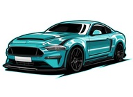 Samolepky na stenu/Tapeta Ford Mustang