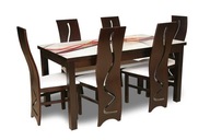 Zostava do obývačky: stôl so stoličkami , 6x stolička