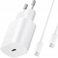 SZYBKA ŁADOWARKA SIECIOWA TELEFONU DLA SAMSUNG 25W + KABEL USB-C 1M