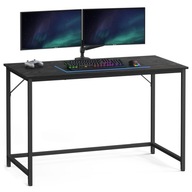 Solidne loftowe biurko komputerowe z metalowym stelażem czarne 60x120x70 cm