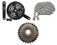 SADA POHONU SHIMANO 7rz, KORBA 42T + POMALY BEH + REŤAZ HG40, POHON 3x7