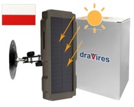 Solárny panel draVires napájanie fotopasce 6V 12V 2400mAh + nálepka