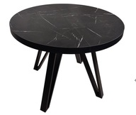 Stôl okrúhly čierny METAL I Mramor čierny Ø100/200