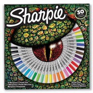 SHARPIE Markery permanentne Fine + Ultra Fine 30 kolorów ZESTAW EYE OKO