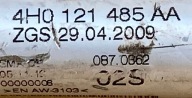 AUDI A8 4H D4 3.0TDI cijevčica vode 4H0121485AA
