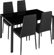 Zestaw Stół Szklany 120x70cm + 4 krzesła tapicerowane
