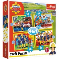 Trefl Puzzle 4 w 1 Pomocny Strażak Sam 34373