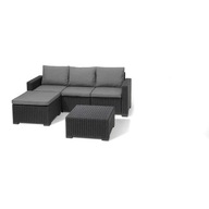 KETER CALIFORNIA SOFA 3 OSOBOWA ZESTAW MEBLI OGRODOWYCH + SZEZLONG + STOLIK