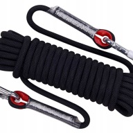 МОТУЗКА АЛЬПІНІСТСЬКА СТАТИЧНА 12ММ 10М ЧОРНА ЗІ СТАЛЕВИМИ ПРЯЖКАМИ