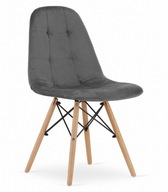 Jedálenská stolička DUMO - tmavo šedý zamat x 3