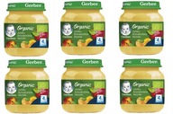 Gerber Organic Deser jabłko brzoskwinia morela po 4 miesiącu 6x125g