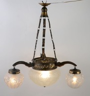 Oryginalna piękna lampa art deco klosz Hiszp.-856