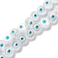 Sklenené korálky oko proroka evil eye transparent 10mm 1ks