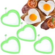 4X Silikónová okrúhla formička na vajcia Tvar srdca