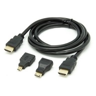 3w1 Adaptery Micro i Mini + Kabel HDMI - HDMI 1,5M