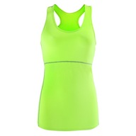Damska kamizelka do jogi Fitness Running T Shirt bez rękawów fluorescencyjna zieleń L