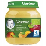 GERBER ORGANIC Jabłko Brzoskwinia Morela po 4 m-cu