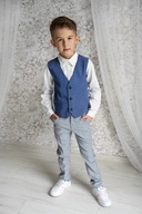Módny elegantný komplet pre chlapca vesta-nohavice 152