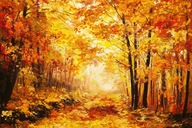 Obraz Na Płótnie Las W Jesiennych Kolorach LB-1175-C 120x80