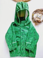 Gumová bunda 80 Name it zelená s kapucňou do dažďa print scandi