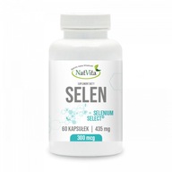 Selén Selenium Select Zdravá koža Imunita Štítna žľaza 435mg 60 Kaps NatVita