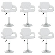 Obrotowe krzesła stołowe, 6 szt., białe, sztucz