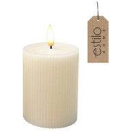 LED vosková svíčka s efektem plamene, ozdobná, bílá, 10 cm