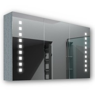 Drevená skrinka 120x70 LED zrkadlo Merkury Betón