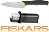 NÓŻ FISKARS SZEFA CHEF KUCHENNY DO SIEKANIA 12cm i OSTRZAŁKA CERAMICZNA