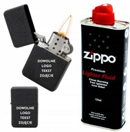 Benzínový zapaľovač čierny AKýkoľvek gravír TEXT LOGO + benzín Zippo