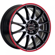 4x 15" 4x100 ET38 nowe felgi RONAL R54 JETBLACK-RED RIM