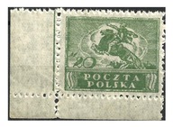 1920 Polska Fi.101a ** Margines Narożny RP PO UNIFIKACJI gwar. PZF