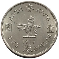 90967. Hongkong, 1 dolar, 1973r.
