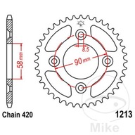 ZĘBATKA NAPĘDZANA TYŁ MOTO. STALOWA Zębatka tylna JT R1213-37 Honda CRF