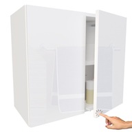 Malá kúpeľňová skrinka závesná 60cm biela vysoký lesk kúpeľňová skrinka