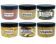 Ételtároló edények 500ml műanyag befőttes üveg fűszerek 0,5l 6 db +AJÁNDÉK