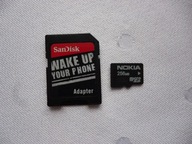 Karta pamięci SD microsd Nokia 256MB + adapter SanDisk