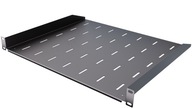 RACK Eco polc fix fekete 19" 1U 400mm perforált minőség StalFlex