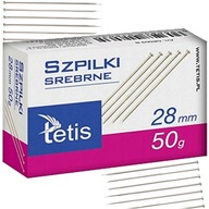 SZPILKI SREBRNE DŁUGIE 28 MM 50G STALOWE MOCNE - TETIS