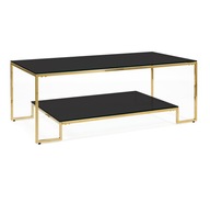 Złoty stół stolik kawowy ława 2 poziomy 120x60cm