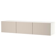 IKEA BESTA TV lavica s dverami 180x42x38cm biela/Lappviken svetlosivá/béžová