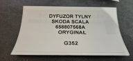 diffúzor zadní SKODA SCALA 658807568A originál