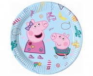 Talerzyki papierowe urodzinowe Świnka Peppa Pig XL 23 cm 8 szt.