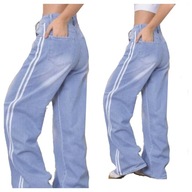 128-134 Spodnie jeans dziewczęce szerokie nogawki szwedy regulacja Viollen