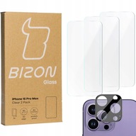 3x Szkło hartowane + szkło na aparat obiektyw BIZON do iPhone 15 Pro Max