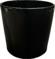 Donica ceramiczna czarna połysk duża 25 cm